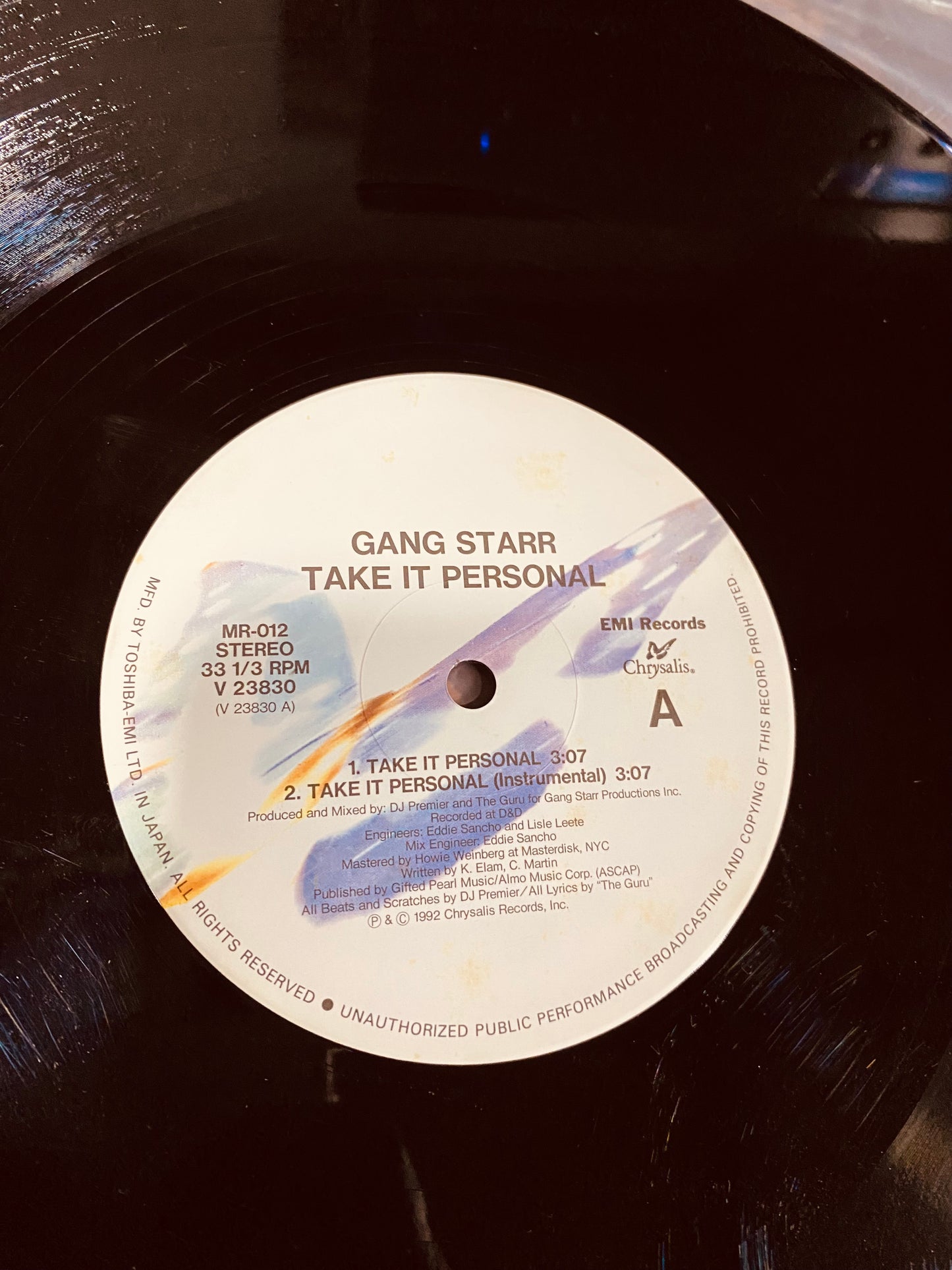 RE JAPON - Gang Starr - Take It Personal (12")
