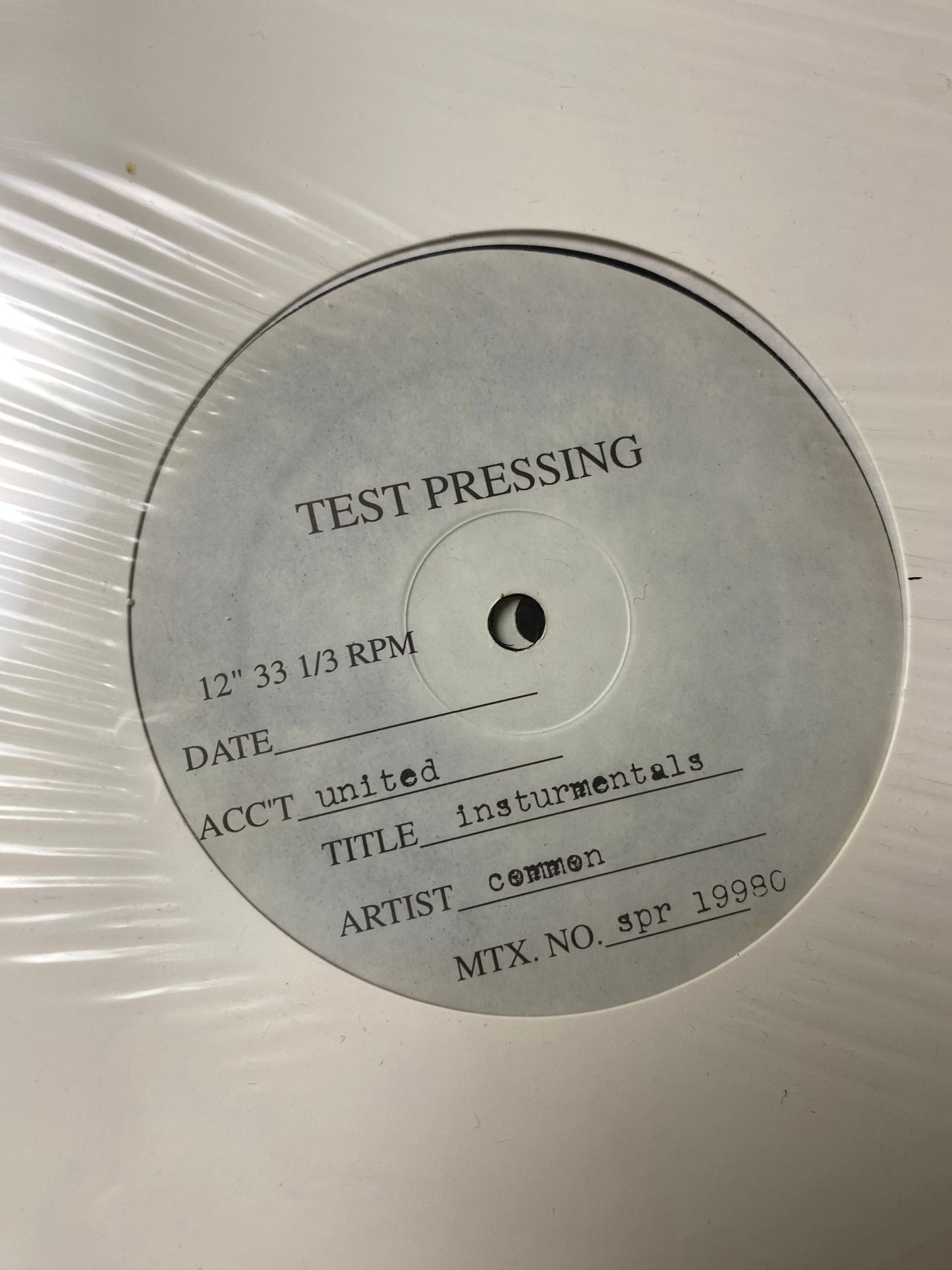 Common Sense* – The Resurrection Instrumentals (Test Pressing)