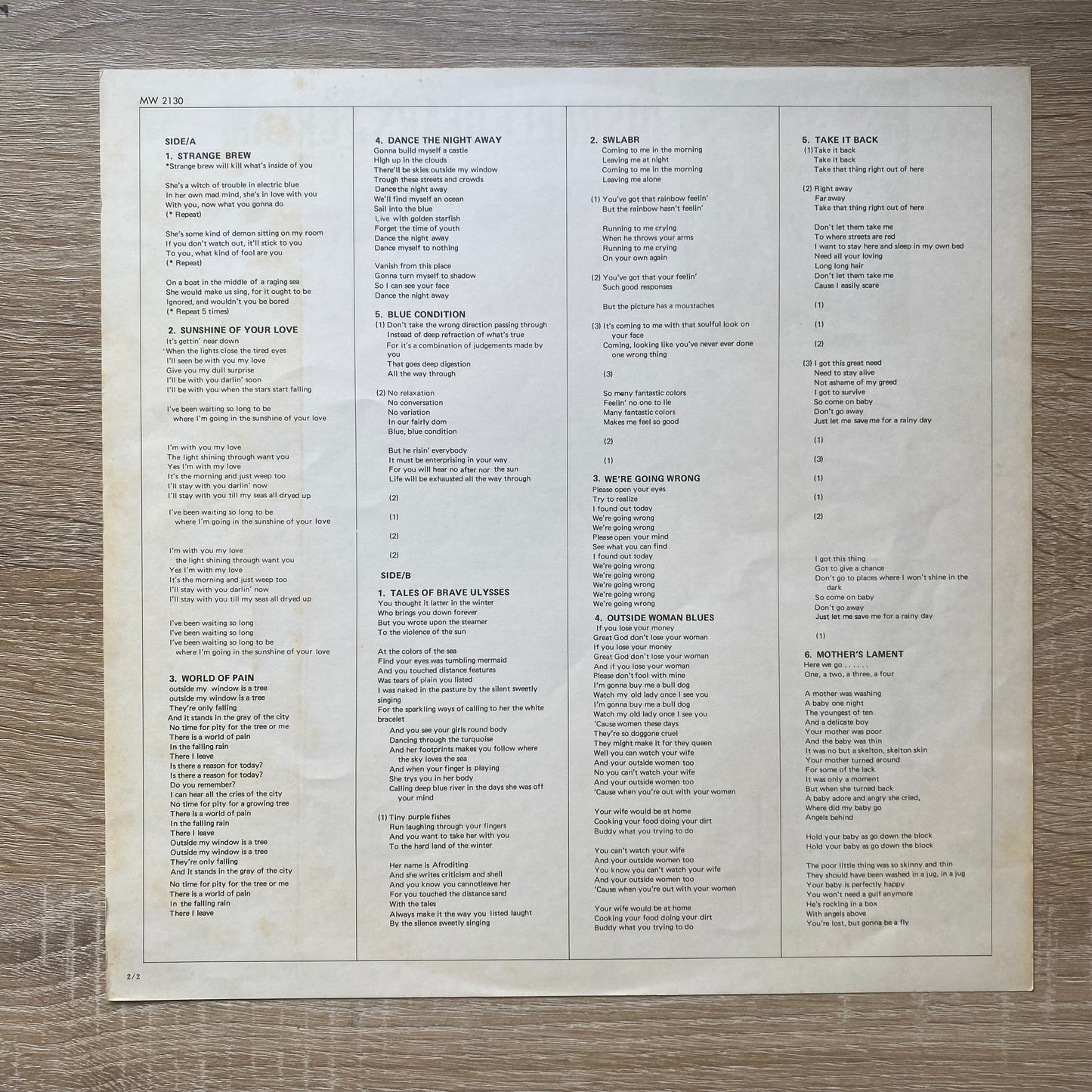 Cream - Disraeli Gears (LP, Album, RE)