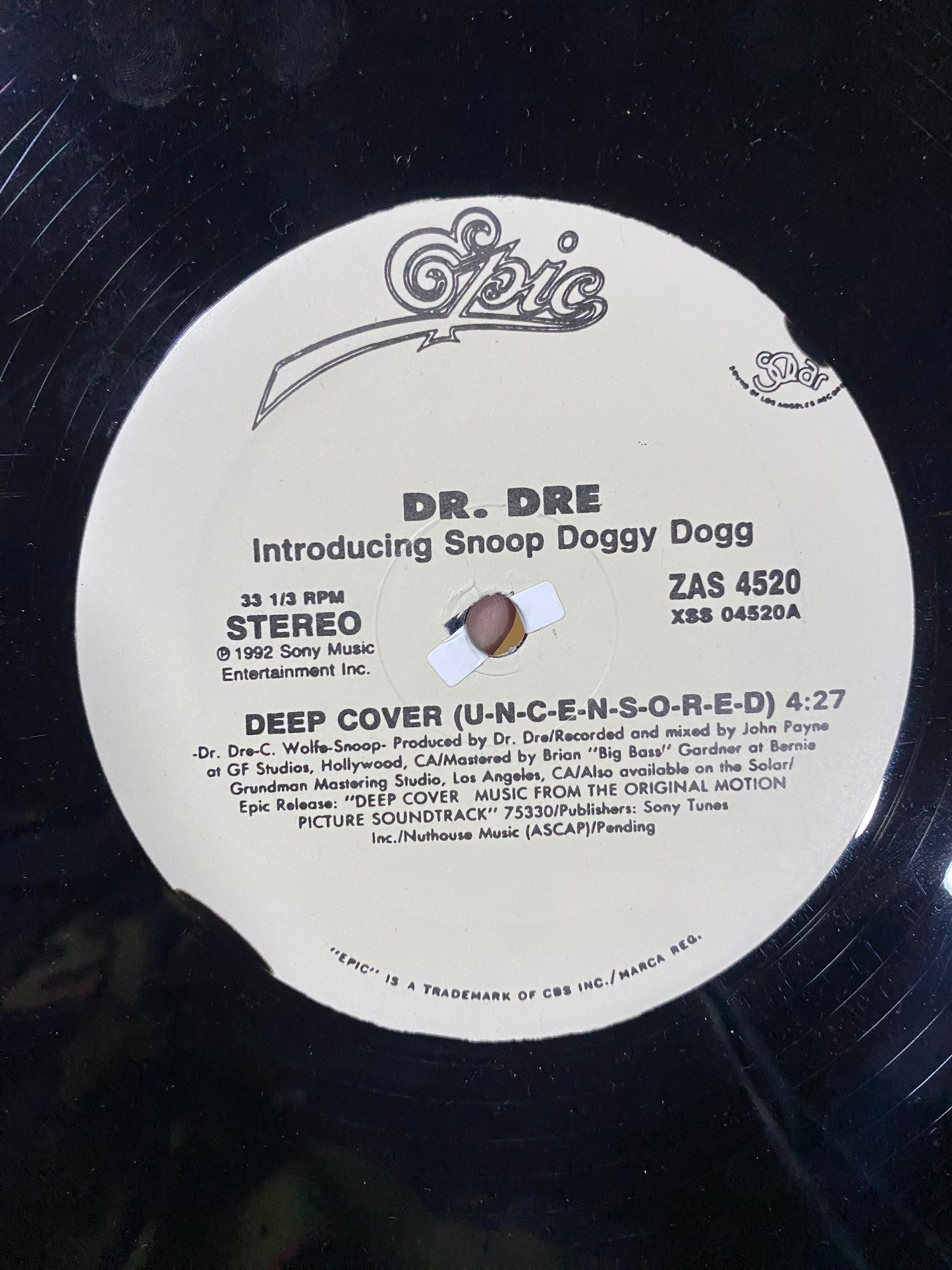 Dr. Dre - Deep Cover (12", Single, Unofficial Release)