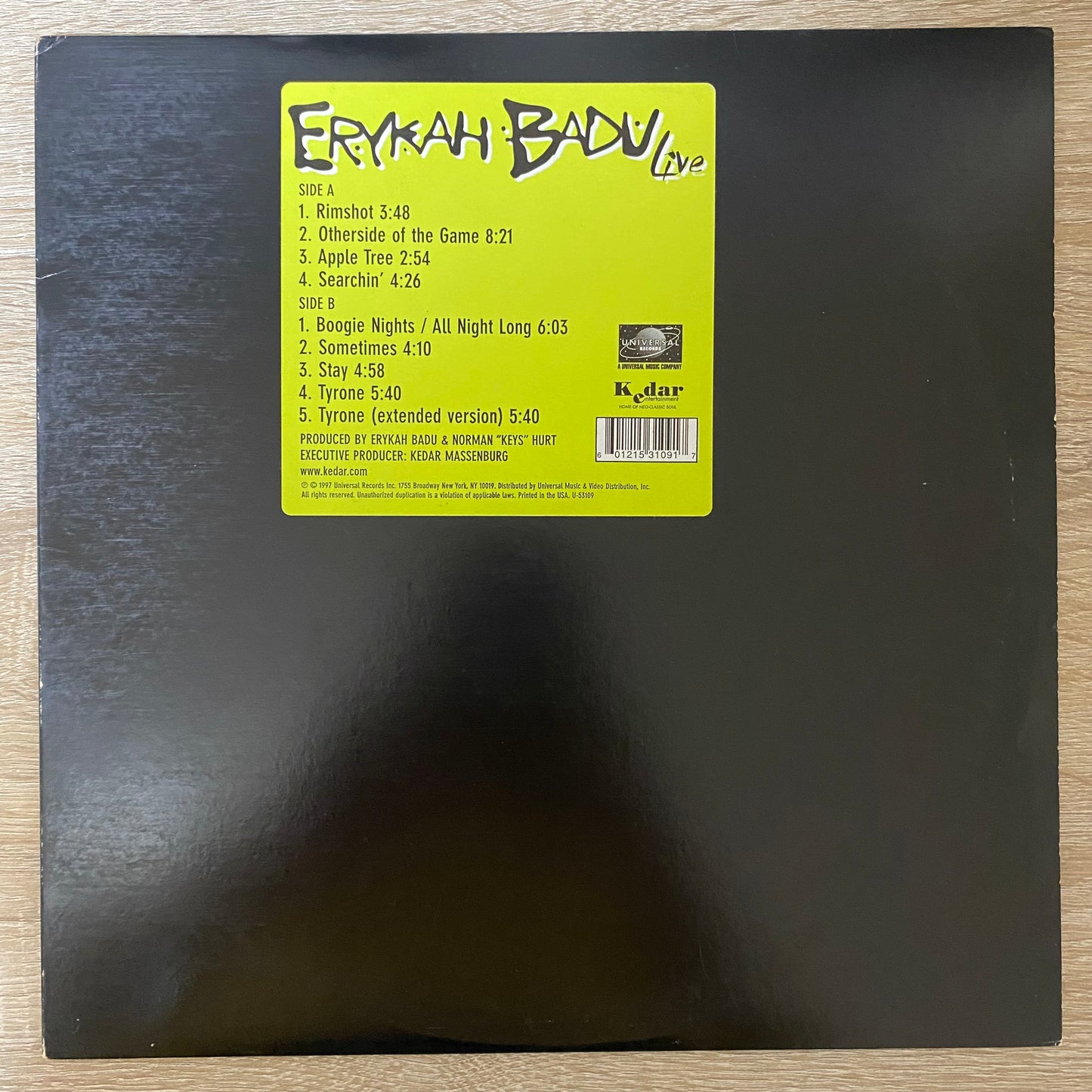OG US - Erykah Badu - Live (LP, Album)