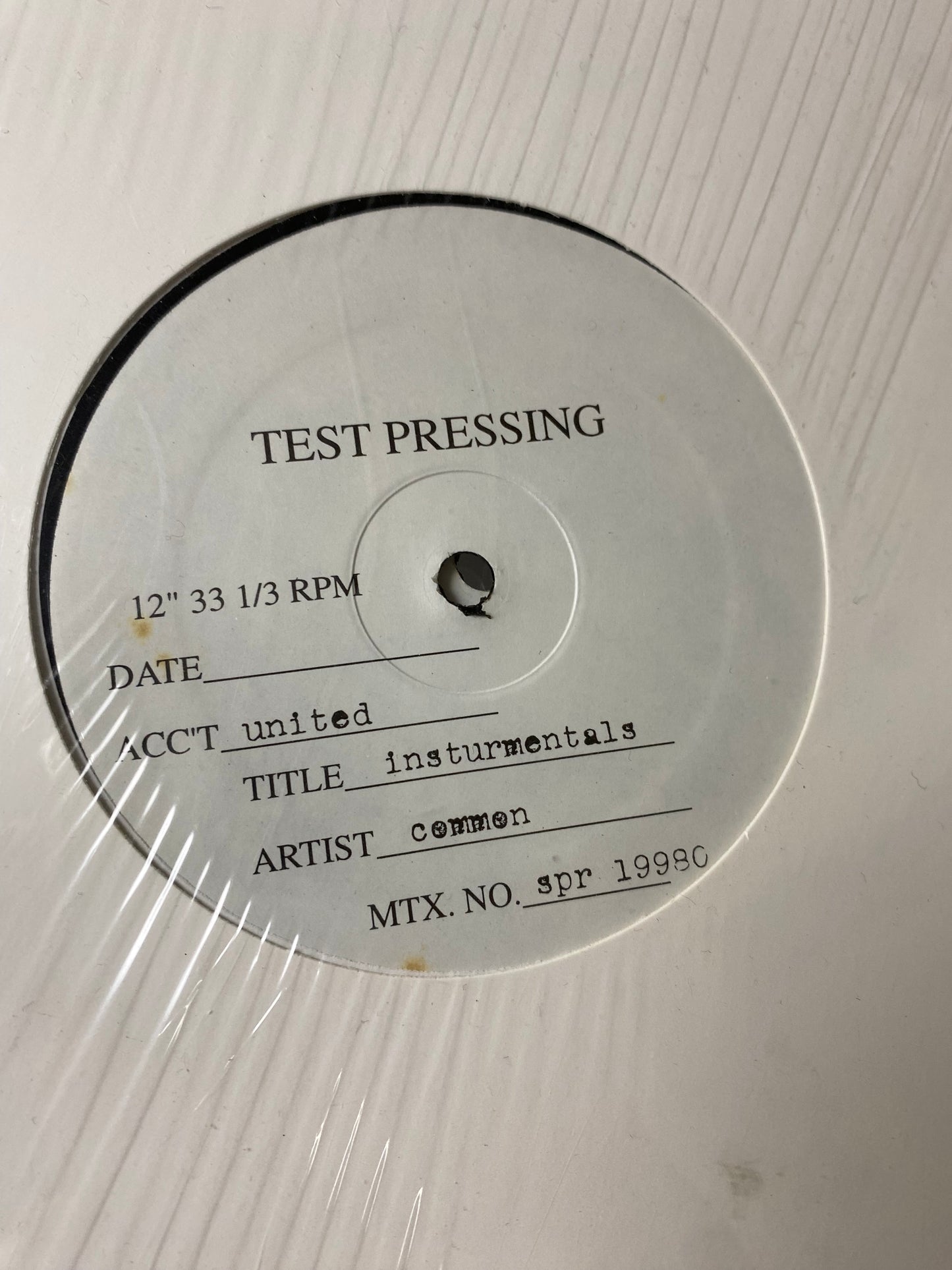 Common Sense* – The Resurrection Instrumentals (Test Pressing)