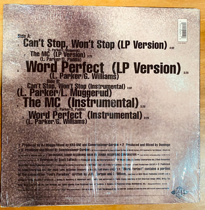 OG US - KRS-One - Can't Stop, Won't Stop / The MC / Word Perfect (12", Single)