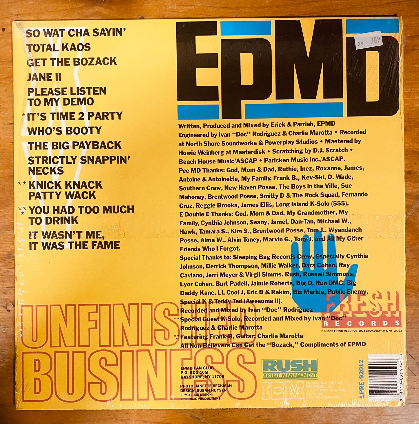 OG US - EPMD - Unfinished Business (LP, Album) CL