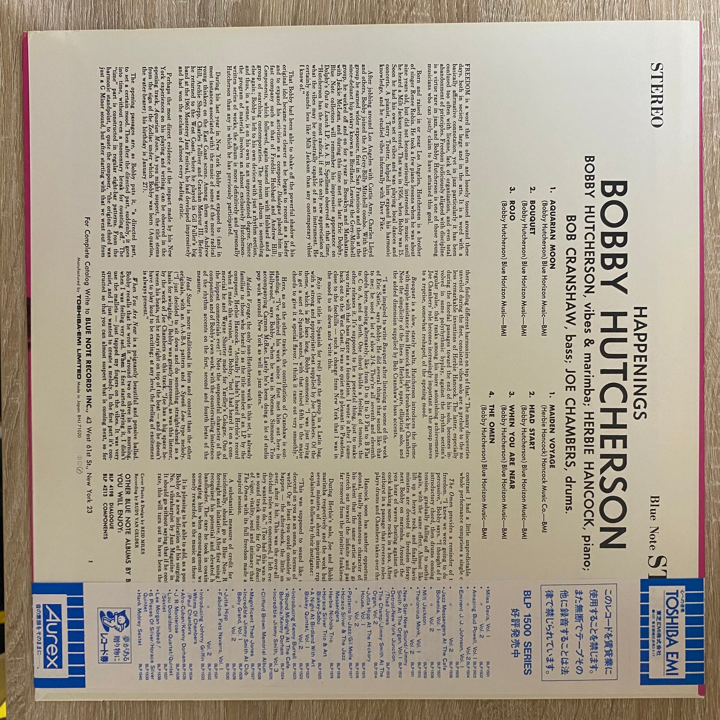 Bobby Hutcherson - Happenings (LP, Album, RE)
