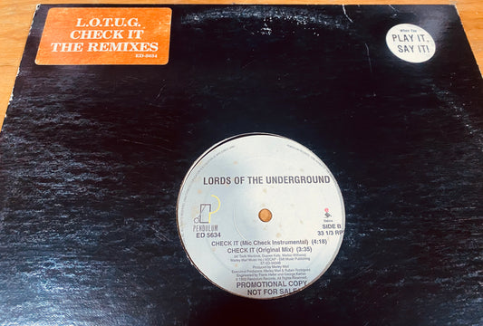 OG US PROMO - Lords Of The Underground - Check It (12", Promo)