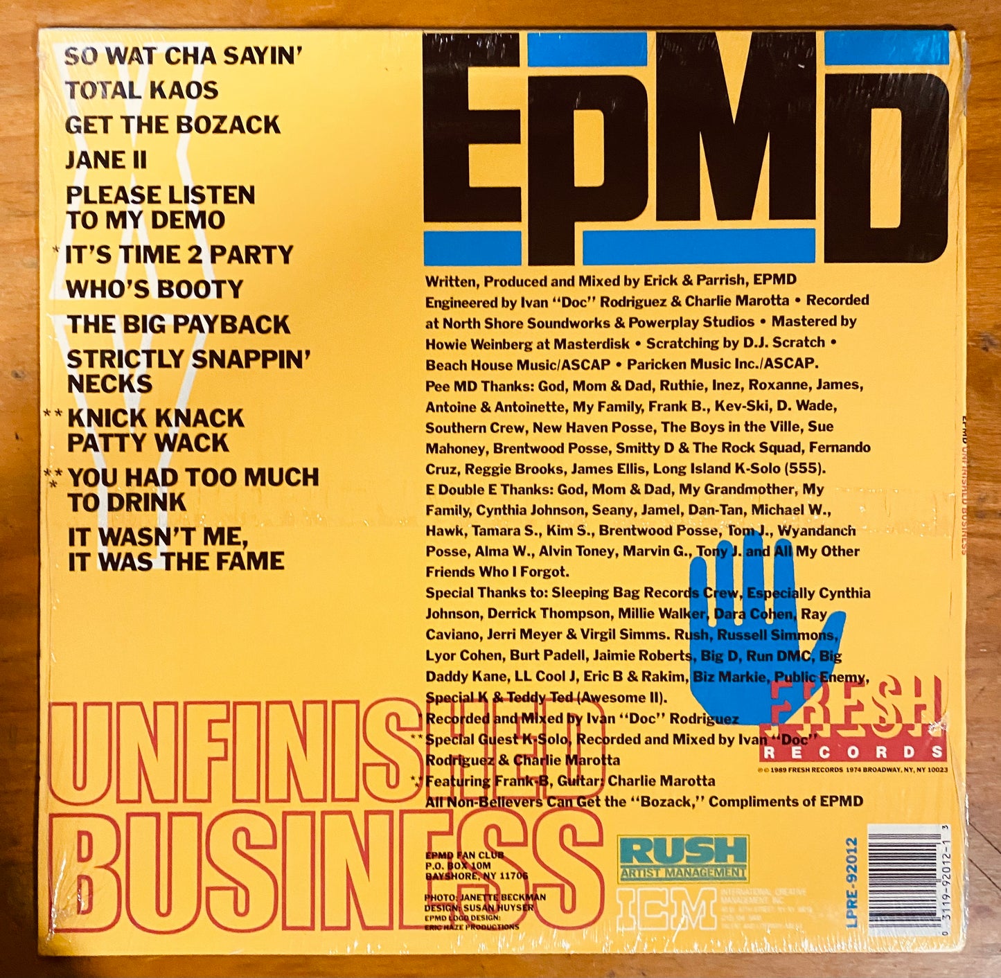 OG US - EPMD - Unfinished Business (LP, Album) CL