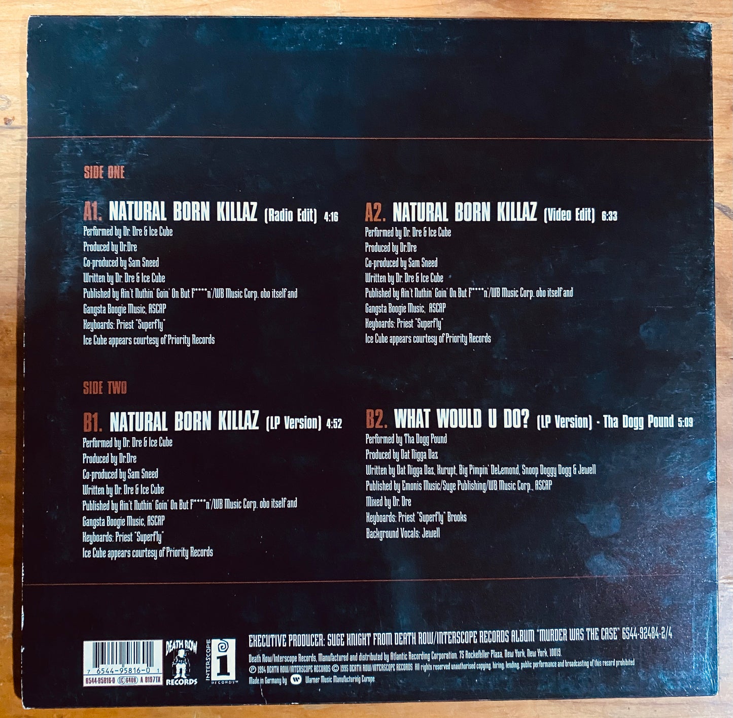 OG EU - Dr. Dre & Ice Cube - Natural Born Killaz (12") INCLUYE POSTER GIGANTE DE SNOOP!!!