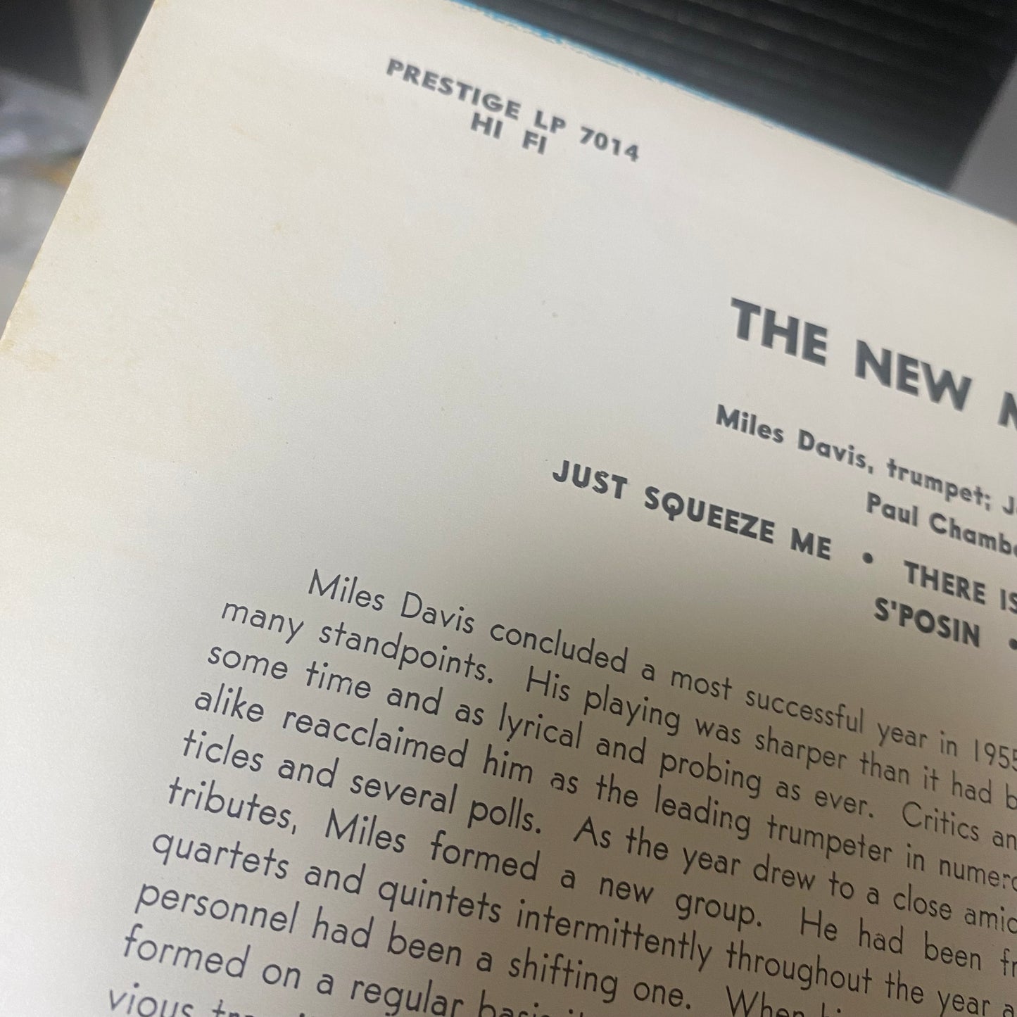 The New Miles Davis Quintet* - Miles (LP, Album, Mono, RE)