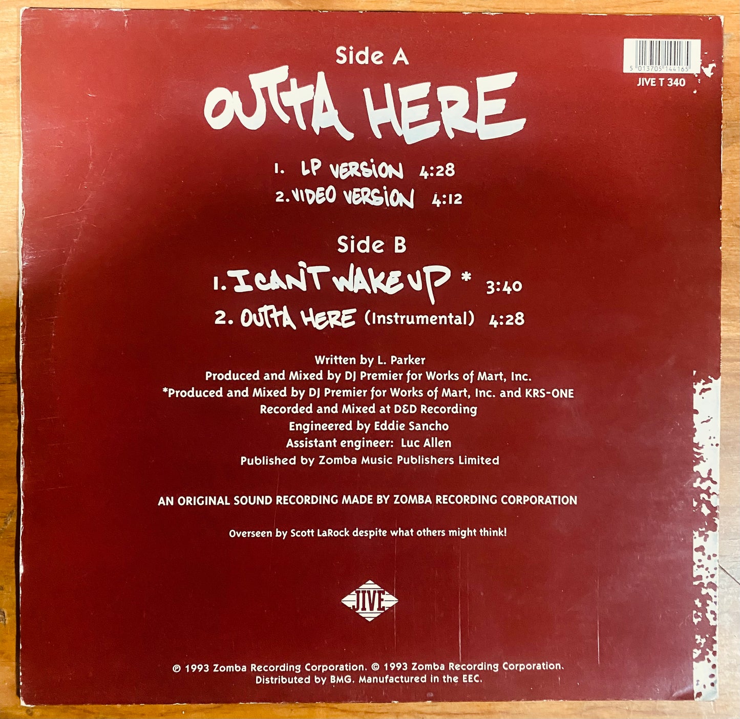 OG EU - KRS-One - Outta Here (12")
