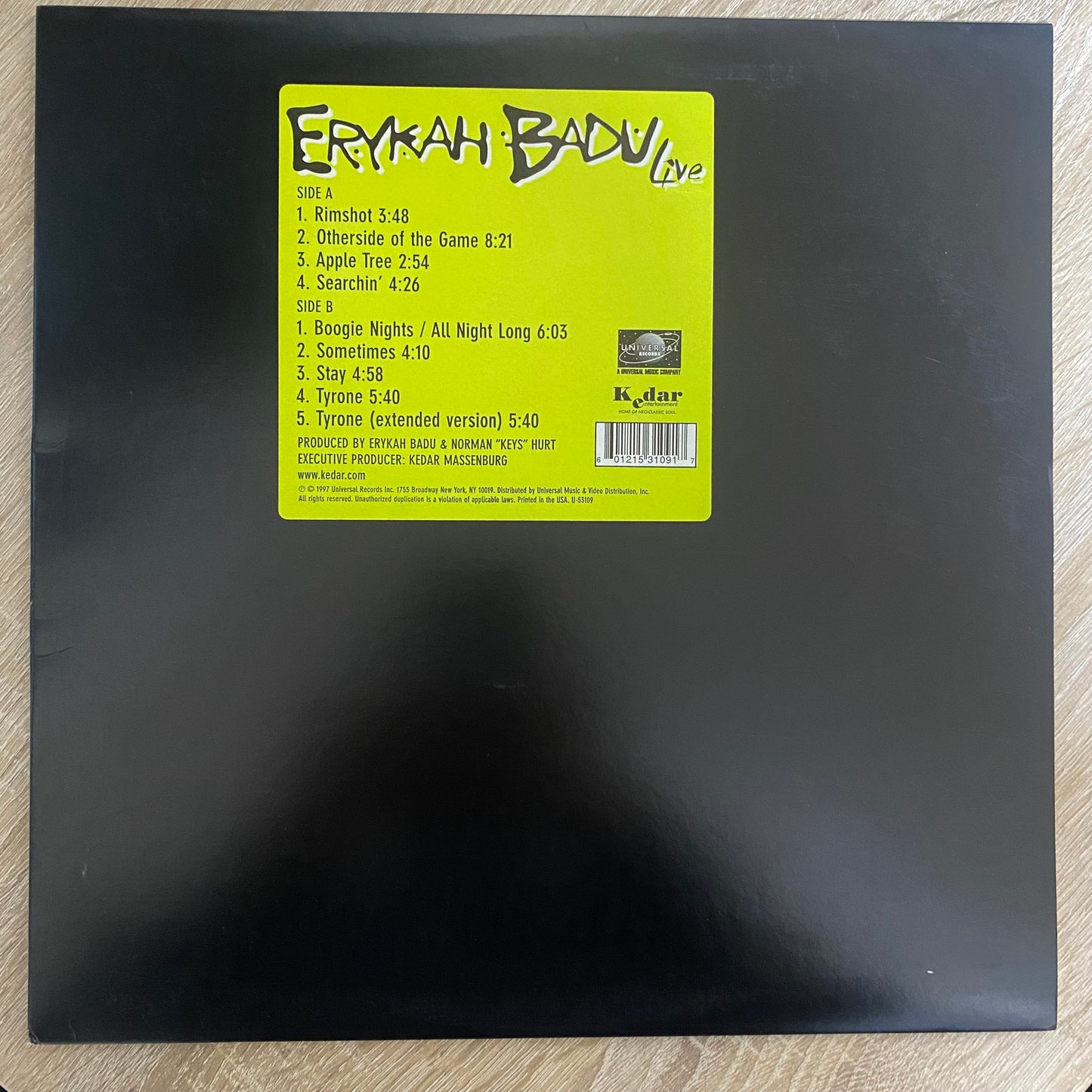 OG- Erykah Badu - Live (LP, Album)