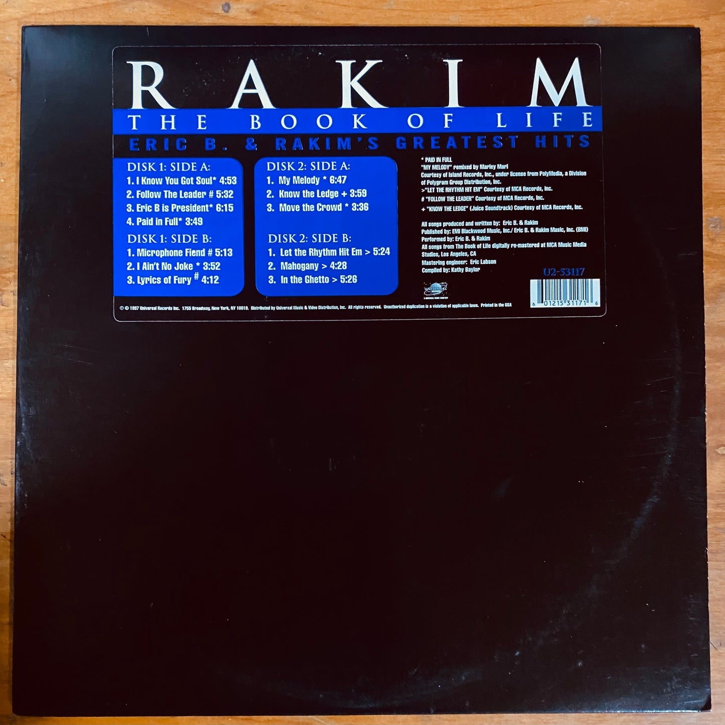 OG US - Rakim - The Book Of Life (Eric B. & Rakim's Greatest Hits) (2xLP, Comp, RM) CL