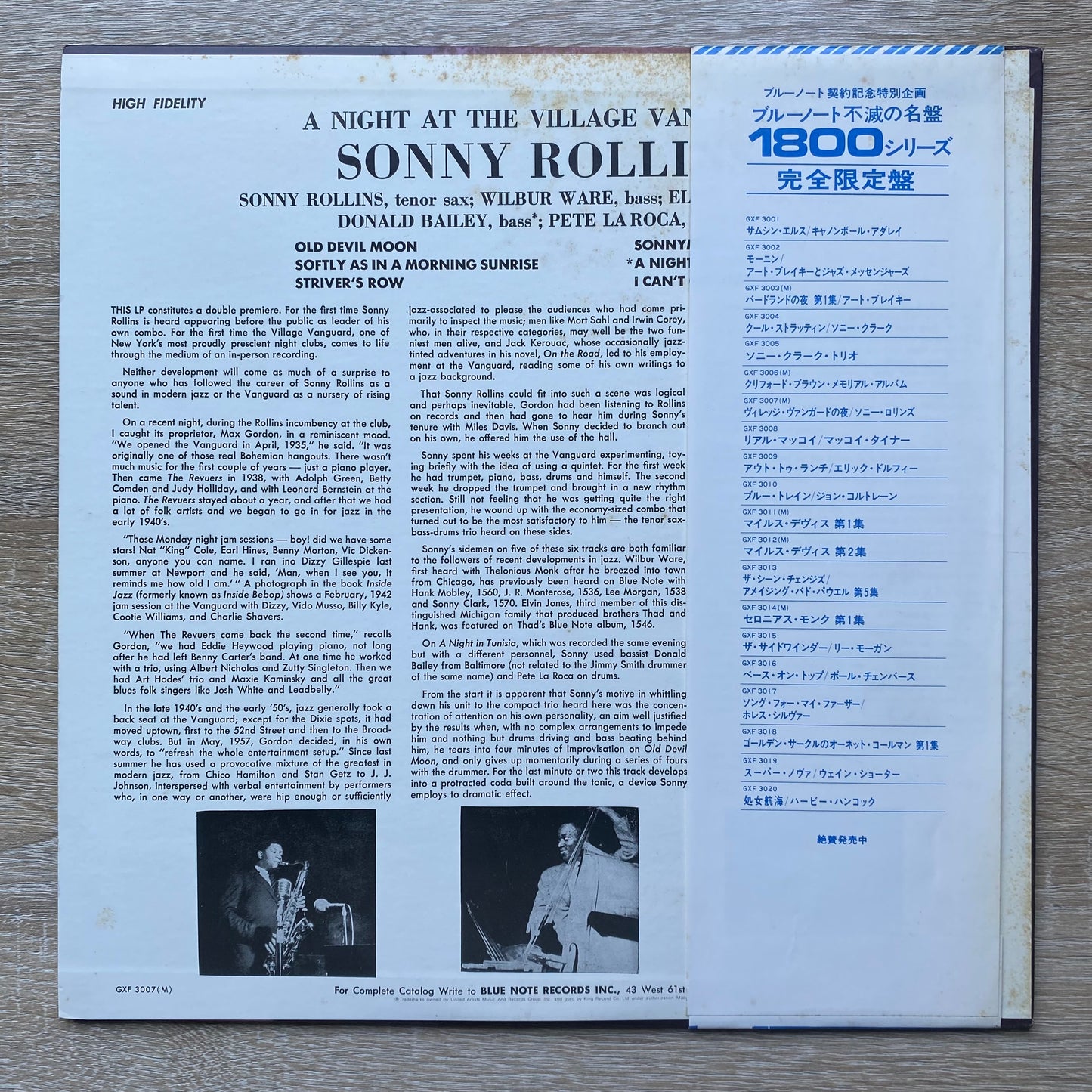 Sonny Rollins - A Night At The "Village Vanguard" (LP, Album, Mono, Ltd, RE)