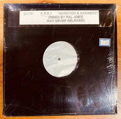 OG PROMO - KRS-One - Questions And Answers (12", Promo, W/Lbl)