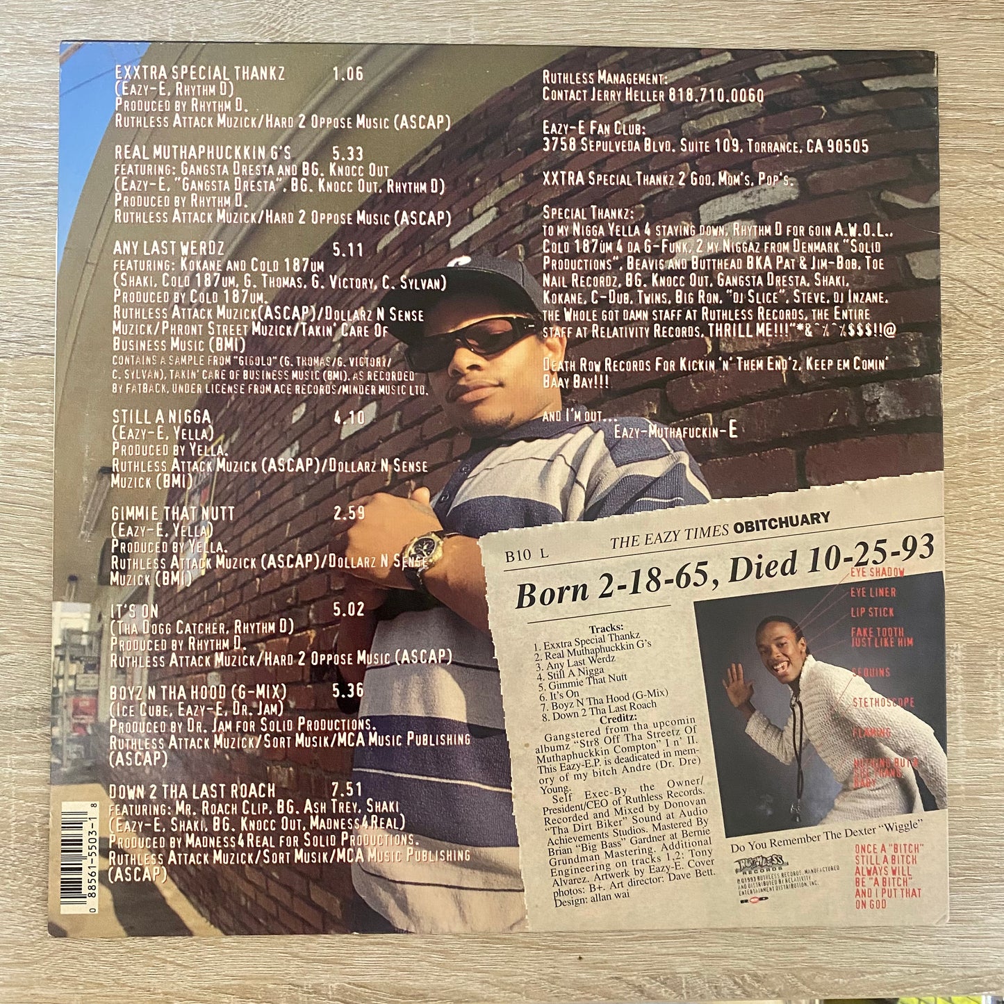 OG US - Eazy-E - It's On (Dr. Dre) 187um Killa (12", EP)