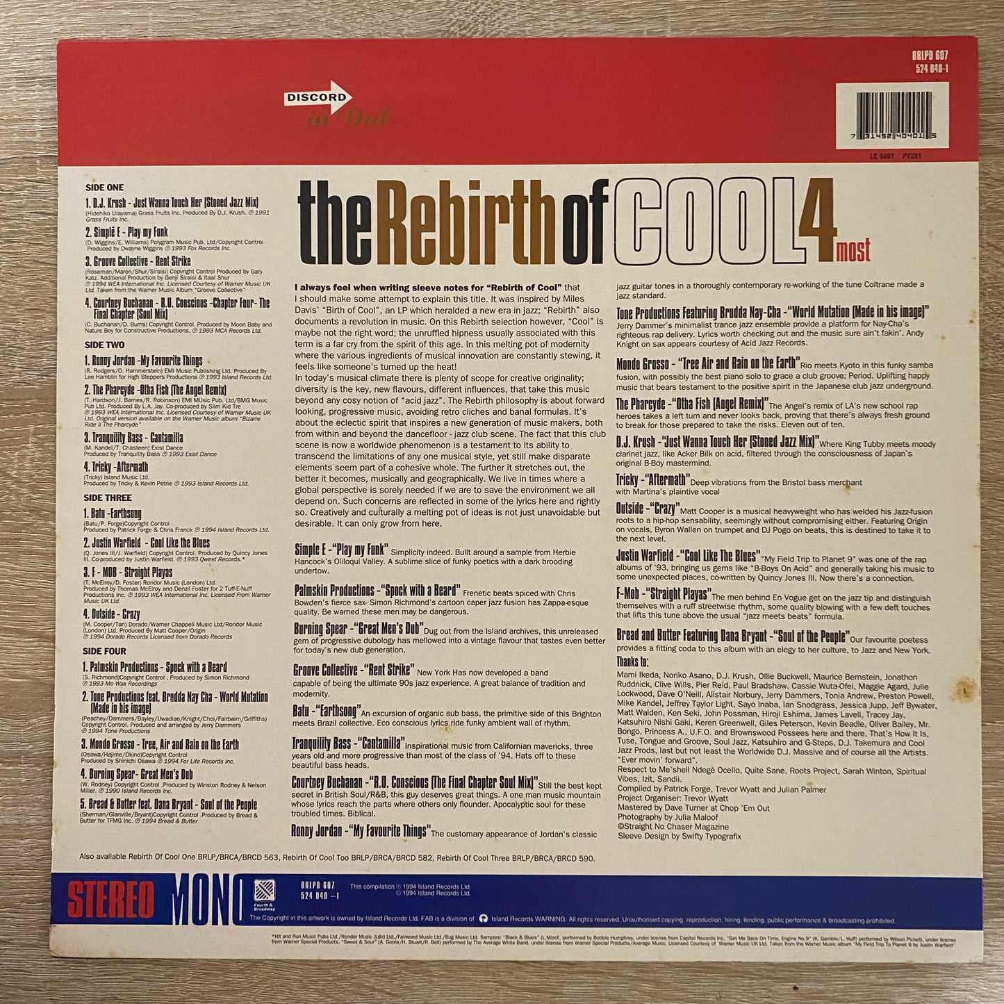 OG UK - Various - The Rebirth Of Cool 4most (2xLP, Comp)