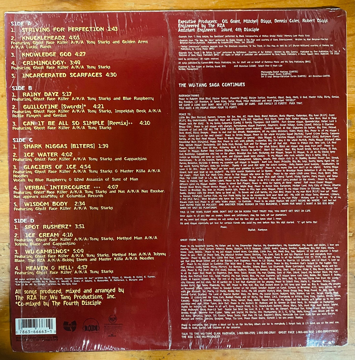 OG US - Chef Raekwon* Guest Starring: Ghost Face Killer* A/K/A Tony Starks - Only Built 4 Cuban Linx... (2xLP, Album) CL
