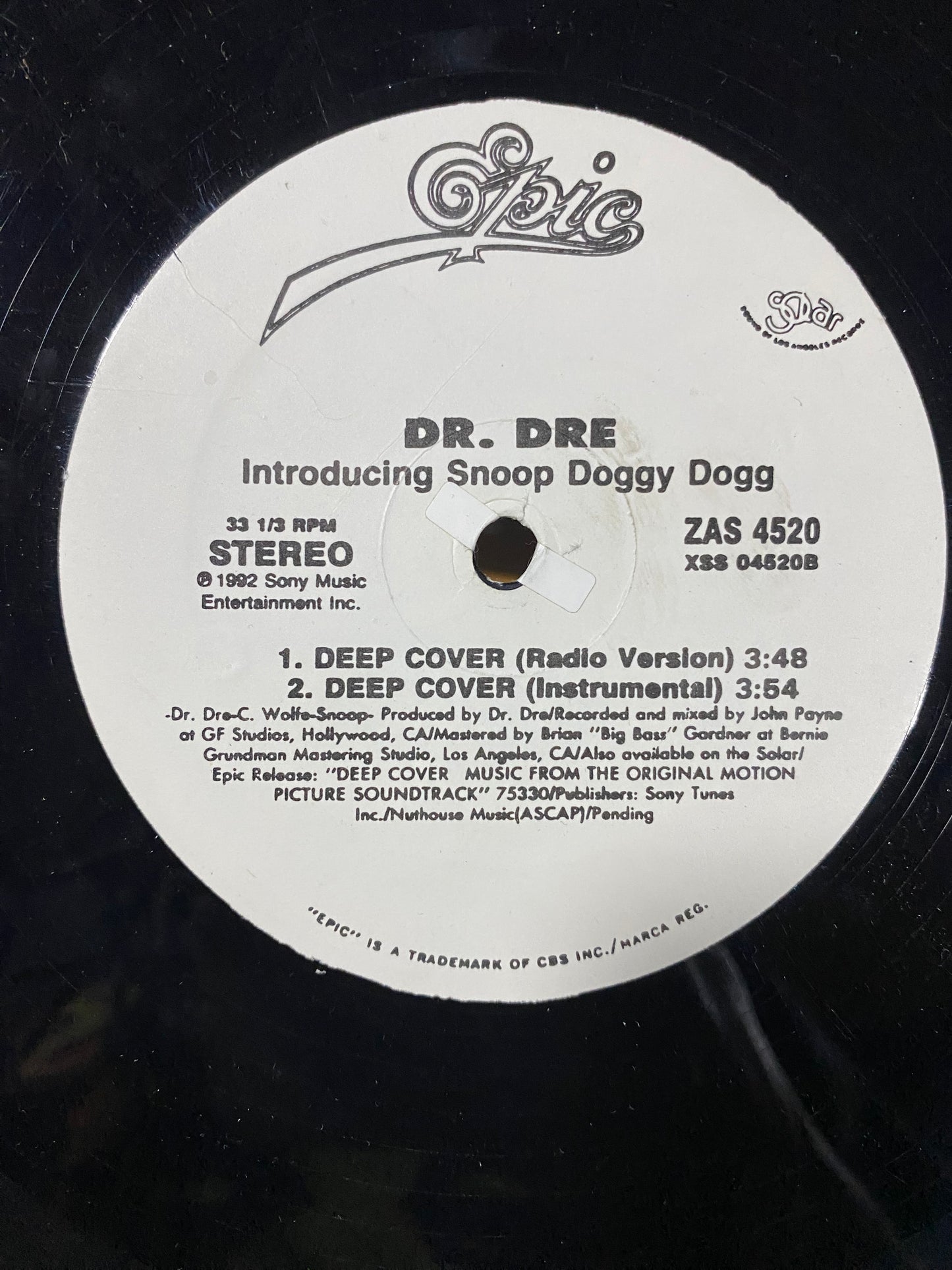 Dr. Dre - Deep Cover (12", Single, Unofficial Release)