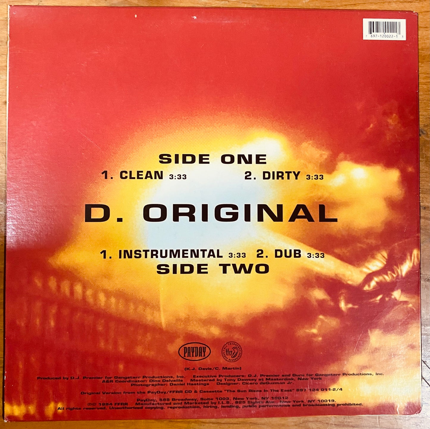 OG US  - Jeru The Damaja - D. Original (12", Single)