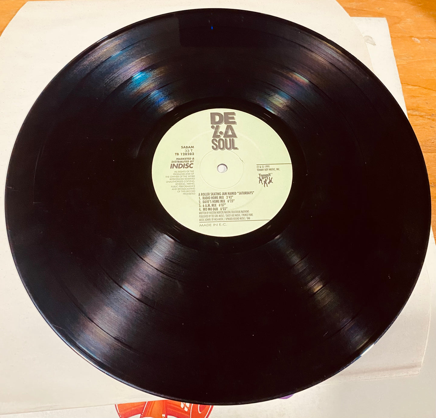 OG BEL -De La Soul - A Roller Skating Jam Named "Saturdays" (US Mixes) (12", Single)