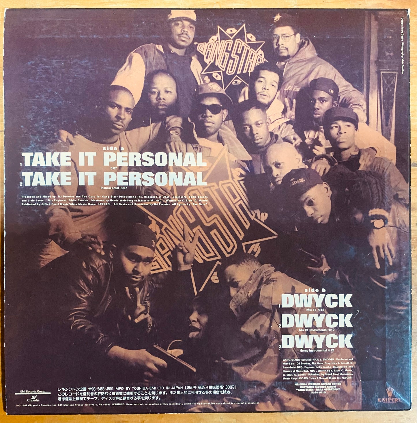 RE JAPON - Gang Starr - Take It Personal (12")
