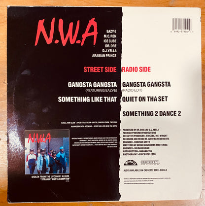 OG US - N.W.A* - Gangsta Gangsta (12", Maxi, SRC)