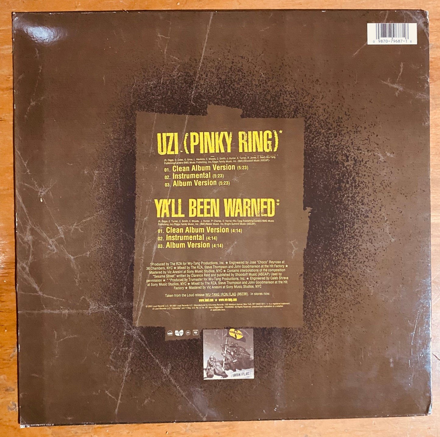 OG US - Wu-Tang Clan - Uzi (Pinky Ring) / Ya'll Been Warned (12")